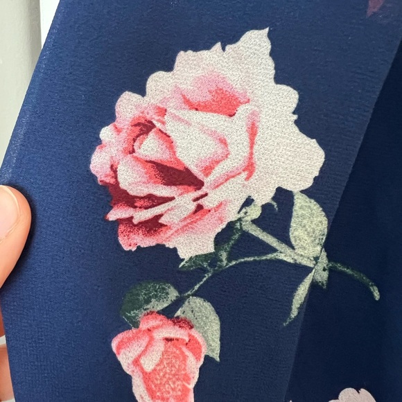 Francesca’s Women’s Blue Rain M Pink Floral Blue Mini Sleeveless Dress - Picture 3 of 4